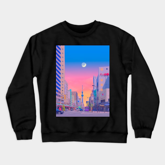 City Pop ( Tokyo ) Crewneck Sweatshirt by Yagedan